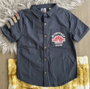 Junk Food Brand Beatles Music Button Down Little Kids Shirt Size XS Sgt. Peppers - Picture 1 of 16