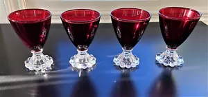 Set of 4 Anchor Hocking Royal Ruby Berwick Boopie Cocktail Glasses 3 1/2 oz - Picture 1 of 4