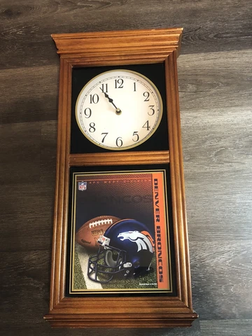 NFL Denver Broncos WinCraft Regulator Style Wall Clock  24” Cover