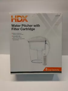 HDX Water Filter Pitcher (6 Cup Capacity) with 2 Universal Filter Cartridges - Picture 1 of 3