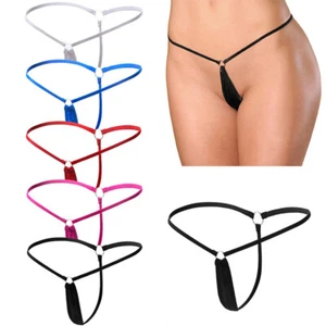 Womens Sexy Thong Mini G-String Underwear Panties Micro Lingerie Low Rise Briefs - Picture 1 of 21