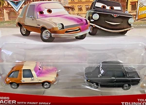 DISNEY PIXAR CARS "2-PK TUBBS PACER WITH PAINT SPRAY & TOLGA TRUNKOV", SHIP WW - Picture 1 of 3