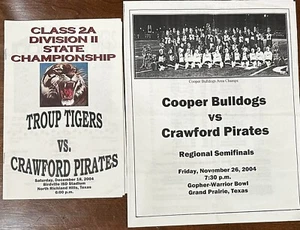 Programa de fútbol americano Texas High School 2004 campeonato estatal Crawford vs Troup ++ - Imagen 1 de 1