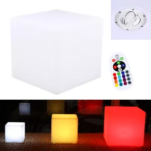 10-Inch LED Cube Chair Light Seat Stool Side Table RGB LED Light Cube Waterproof - Picture 1 of 24
