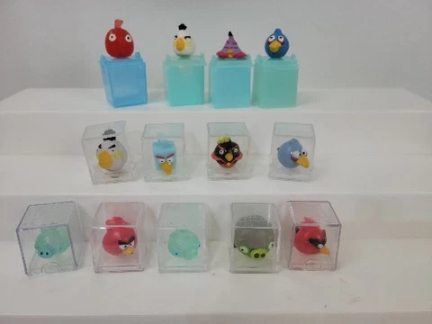 Angry Birds Tiny Toppers Collectable Pencil Toppers Lot Of 13 Birds + Cubes Cover