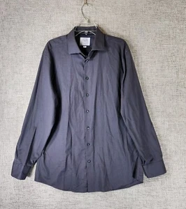 Charles Tyrwhitt Slim Fit Shirt Mens 17/36 Textured Gray Long Sleeve Button - Picture 1 of 12