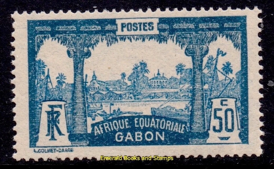 EBS French Gabon 1910 - View of Libreville - GA 39 - MNH** - (RR4 - Image 1 of 1