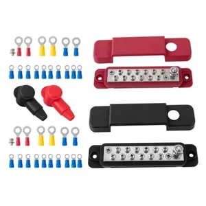 Solar Wiring 12 Terminal Power Distribution Block Bus Bar with Cover Lock Washer - Picture 1 of 10