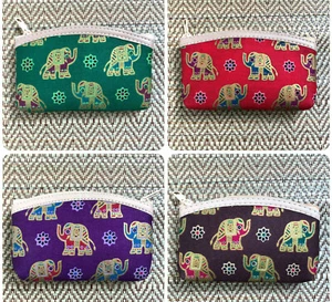 Bolso de monedas de algodón brillante con diseño de elefante de dibujos animados - Imagen 1 de 25