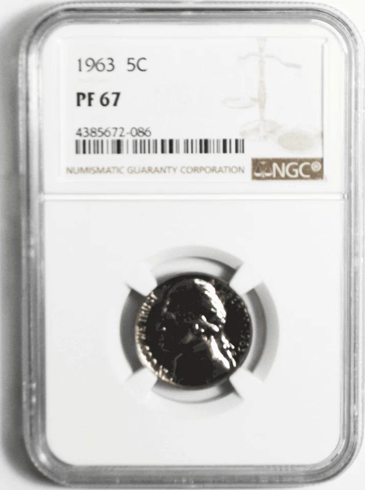 1963 5c Jefferson Nickel NGC Five Cents PF67 Proof - Image 1 of 2