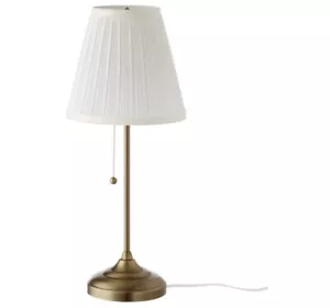 IKEA ARSTID Table Lamp, BRASS/WHITE - Picture 1 of 6