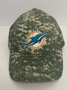 Cappello berretto mimetico digitale NFL Miami Dolphins calcio taglia unica chiusura con gancio e passante - Foto 1 di 8