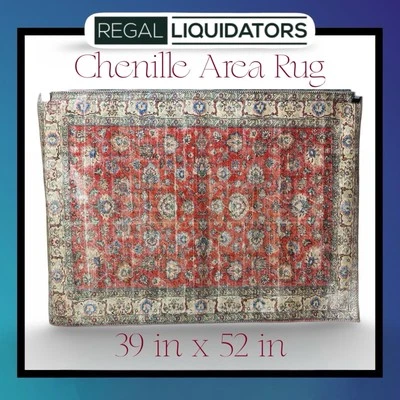 Apache Mills Chenille 39 in x 52 in Area Rug in Novara Red
