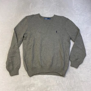 Polo Ralph Lauren Mens Gray Cotton Crewneck Sweater Classic Fit Large - Picture 1 of 7