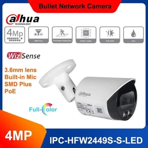 Dahua Wizsense 4MP IPC-HFW2449S-S-LED Mic PoE Full-color Bullet IP Camera 3.6mm - Picture 1 of 9