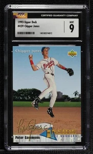 1993 Upper Deck Chipper Jones #459 CGC 9 Mint HOF - Picture 1 of 3