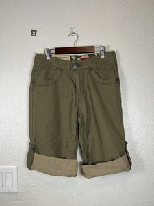 Tough JeanSmith Roll Tab Cargo Shorts Women’s Green Size 26 - Picture 1 of 8