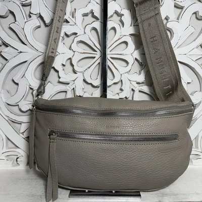 Hammitt Charles Large Crossbody Pewter Leather Fanny Pack Belt Bag Sling - Image 1 of 4