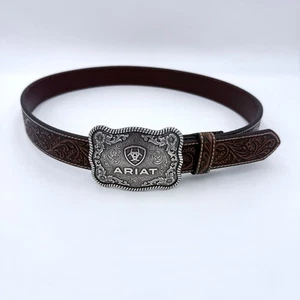 Ariat Herren Gerader Ledergürtel mit Blumenschnalle Prägung A1020467 Größe 38 - Bild 1 von 6