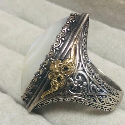 Anillo Konstantino MOP Plata de Ley 18K Acentos Madreperla Talla 13 De Colección Foto 1 de 4