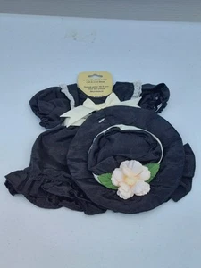 Clothes Dress Hat 12in Plush Bear Doll Black Cream New - Picture 1 of 4