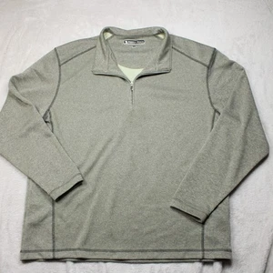 Pebble Beach Golf Shirt Pullover 1/4 Zip Mens L Heather Gray Stretch Poly Knit - Picture 1 of 9