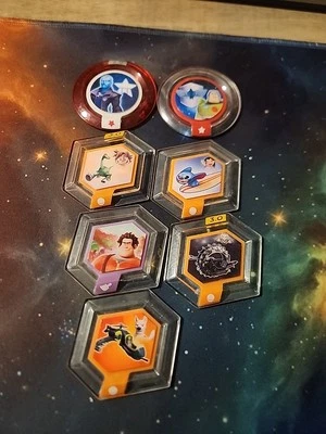 Disney Infinity 1.0 2.0 3.0 Power Disc Lote de 7 - Tabla de surf Stitch Grievous Buzz Foto 1 de 4