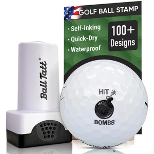 Ball Tatt - Marcador de sello de pelota de golf de secado rápido autoentintado estampado de bolas (bombas de golpeo - Imagen 1 de 8