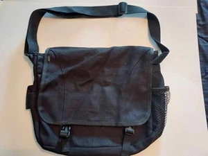 100% Hemp Canvas Hempmania PUR138-H Black Urban Messenger Bag New - Picture 1 of 6