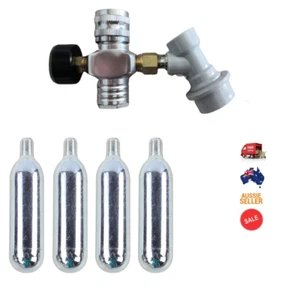 2 in 1 Mini Regulated CO2 Charger Kit+4x16g Cartridge+1xGas Disconnect+converter - Picture 1 of 9