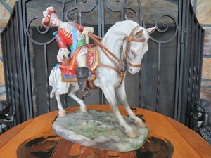 Vintage Capodimonte Capo-di-Monte Italy Noblemen on Horse Cavalier Figurine - Picture 1 of 17