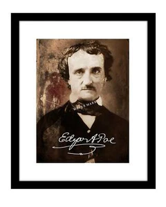 Edgar Allan Poe 8x10 signierter Fotodruck Dichter Schriftsteller signiert Der Rabe Farbe - Bild 1 von 2
