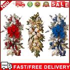 Glowing Stair Garland Upside Down Xmas Tree Wreath with LED Light Strip (Gold)