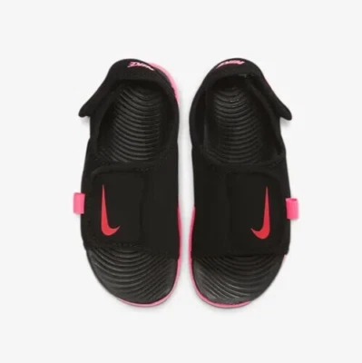 NIKE SUNRAY ADJUST 5 (TD) BLACK / RACER PINK DB9566 002 TODDLER - Image 1 of 4