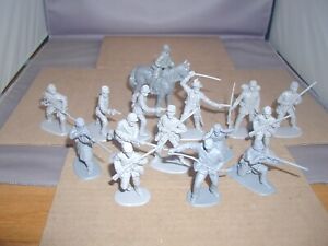 Lot of 15 54mm 1/32 Imex Grey Confederate  Infantry ACW