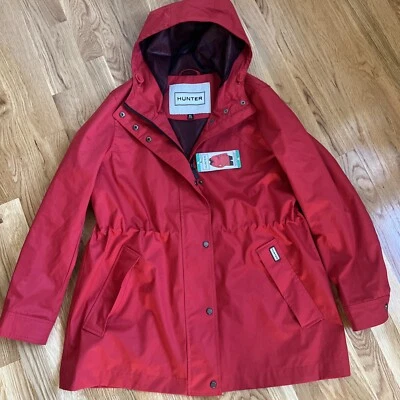NUEVA Chaqueta de Lluvia Hunter de Algodón Resistente al Agua Roja Talla XL para Damas Foto 1 de 4