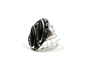Lincoln Robert Men's Lg. Sterling & Onyx Navajo Ring Native American SZ. 12 VTG - Picture 1 of 11