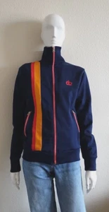 Vintage Ace Brand Navy Orange Stripe Track Zip-Up Jacket Size M RETRO - Picture 1 of 6