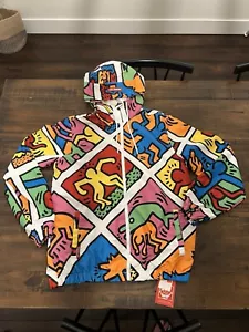 Size Small S Rare Members Only x Keith Haring Windbreaker Jacket Multicolor - Picture 1 of 11