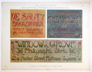 NEUE SCHRIFTEN und FIRMENSCHILDER im MODERN STIL 1, lithogr. Art nouveau Pl n°38 - Picture 1 of 1