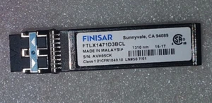 Finisar 10Gb/s 10km Single Mode Datacom SFP OPTICAL TRANSCEIVER FTLX1471D3BCL - Zdjęcie 1 z 3