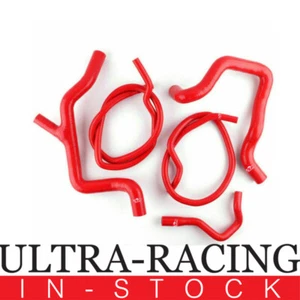Red fit Ford Focus Mk2 RS 2.5 Duratec Radiator Coolant Header Tank Hose Silicone - Foto 1 di 7