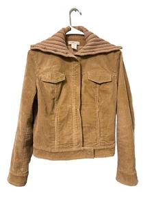 J.Crew Tan Corduroy Jacket Cableknit Collar Retro Trucker Size M Y2K 90’s - Picture 1 of 8