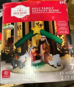 Belén inflable soplado por aire 7' vacaciones Navidad Sagrada Familia - Imagen 1 de 2