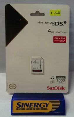" MEMORIA SCHEDA  4GB sdhc card" NINTENDO DS/DSI-nuova-sigillata originale - Immagine 1 di 3