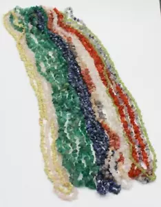 12 Gemstone Bead Chip 32" Strands Peridot Amethyst Citrine Lapis Quartz - Picture 1 of 11