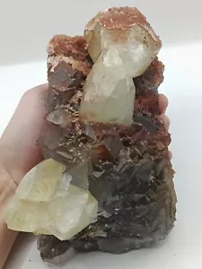 2kg Natural Iridescent Fluorite Mineral Specimen Iron Oxide Coating And Calcite - Picture 1 of 24