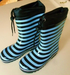 Kinderstiefel Gummistiefel gefüttert gestreift Größe 34 neu! - Bild 1 von 1
