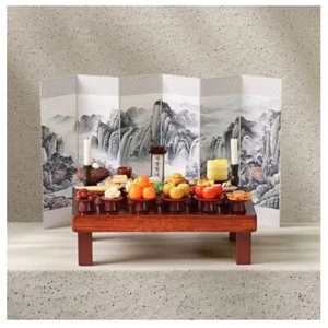 Miniature altar table + folding screen set statue columbarium memorial decoratio - Picture 1 of 14