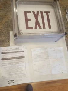 HUBBELL LED Exit Fixture Model #N4E-A-R-L W/ Installation/Owners Manual - Picture 1 of 4